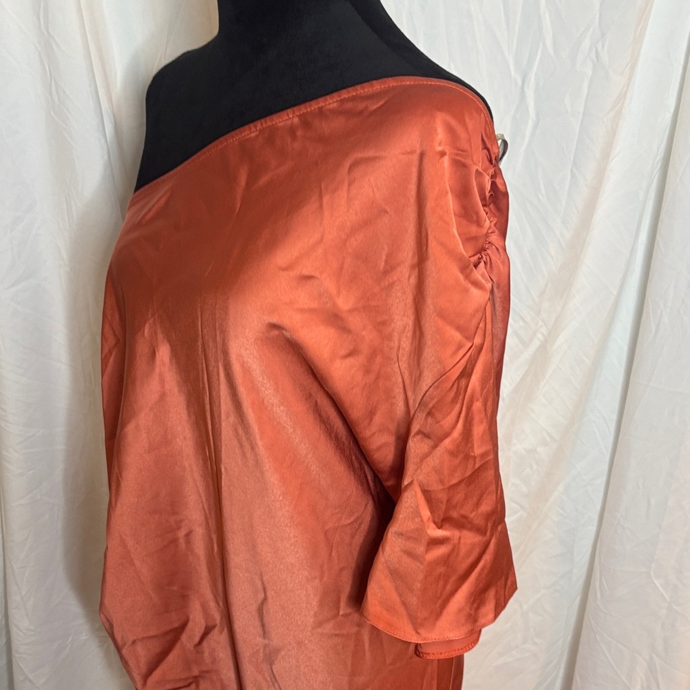 ASOS One Shoulder Dress in Rust Orange - Picture 4 of 11